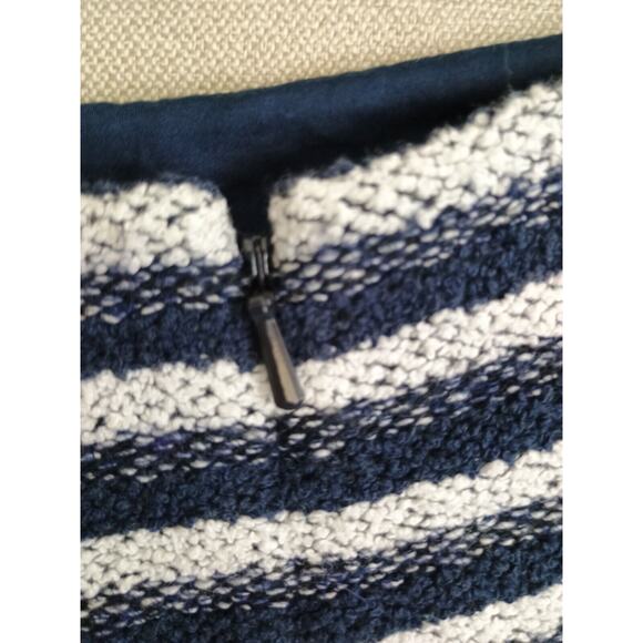Theory Skirt Womens 4 Blue White Stripe Lyerly Guarda Boucle Flare Preppy Skirt - Picture 6 of 6